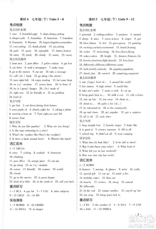 延边教育出版社2021本土攻略精准复习方案九年级英语下册人教版答案 延边教育出版社2021本土攻略精准复习方案九年级英语下册人教版答案