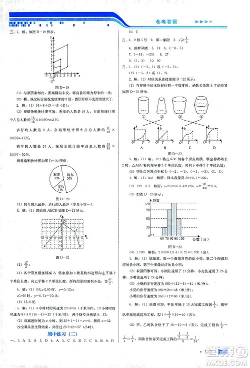 河北科学技术出版社2021练习新方案数学八年级下册冀教版答案