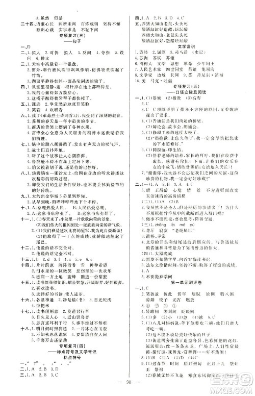 云南美术出版社2021学生课程精巧训练语文六年级下册RJ人教版答案 云南美术出版社2021学生课程精巧训练语文六年级下册RJ人教版答案