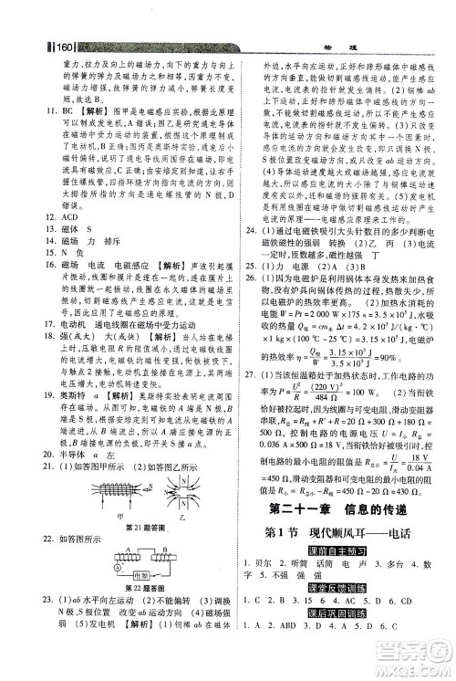 河北美术出版社2021课时练+考评九年级物理下册人教版答案 河北美术出版社2021课时练+考评九年级物理下册人教版答案