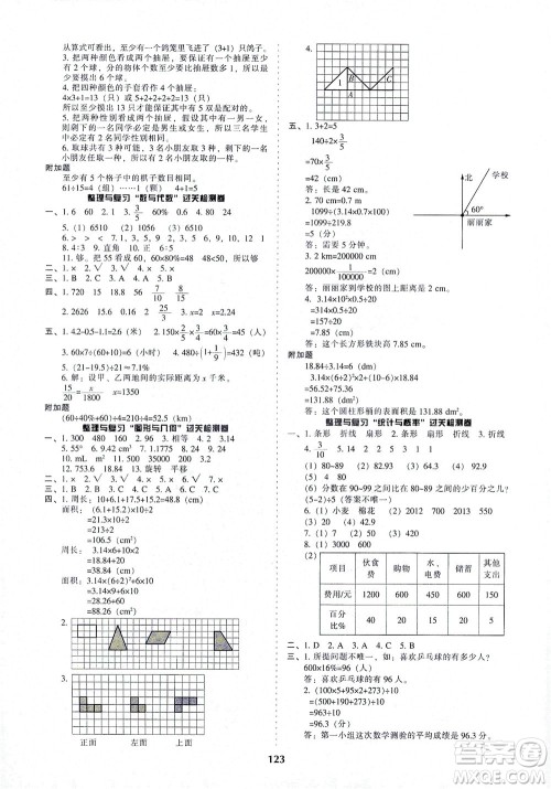 辽宁教育出版社2021尖子生课时作业六年级数学下册人教版答案