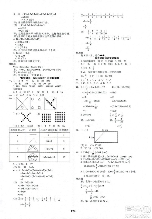 辽宁教育出版社2021尖子生课时作业六年级数学下册人教版答案