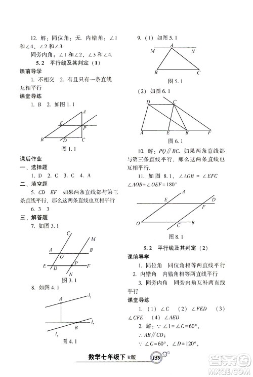 辽宁教育出版社2021尖子生课时作业七年级数学下册人教版答案