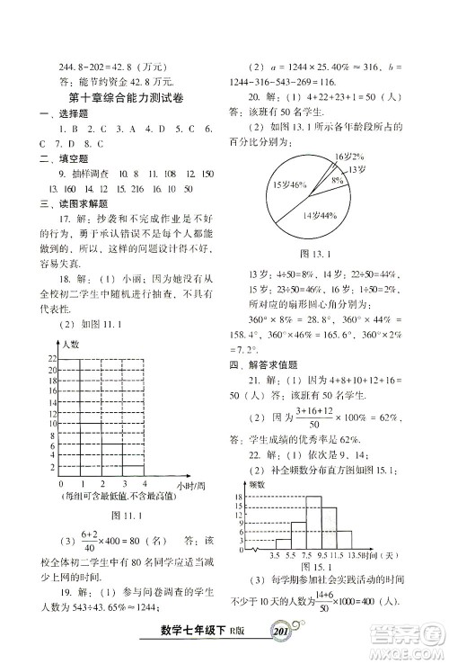 辽宁教育出版社2021尖子生课时作业七年级数学下册人教版答案