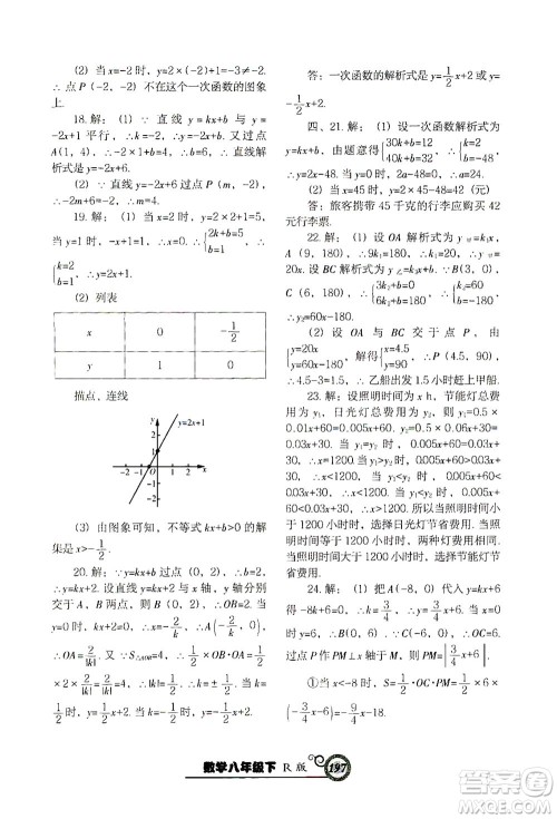 辽宁教育出版社2021尖子生课时作业八年级数学下册人教版答案 辽宁教育出版社2021尖子生课时作业八年级数学下册人教版答案