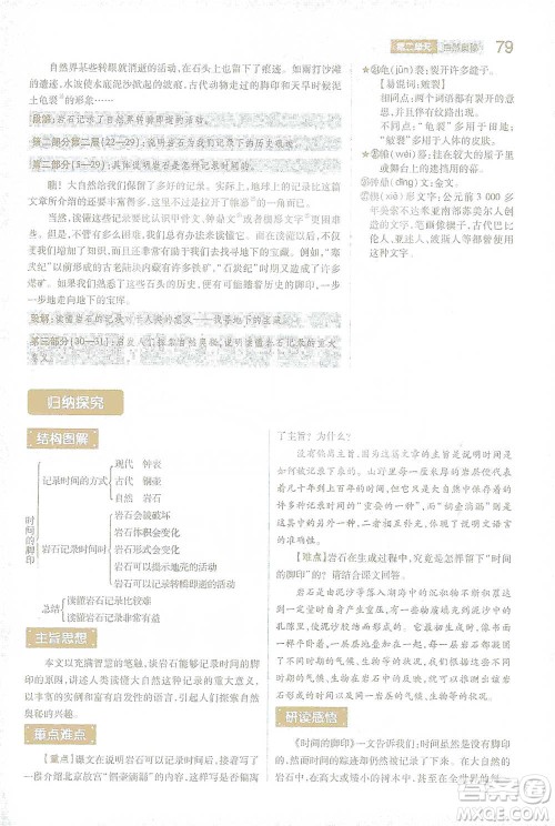 陕西师范大学出版总社2021初中教材完全解读八年级下册语文人教版参考答案