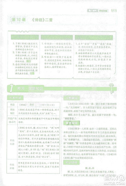 陕西师范大学出版总社2021初中教材完全解读八年级下册语文人教版参考答案 陕西师范大学出版总社2021初中教材完全解读八年级下册语文人教版参考答案
