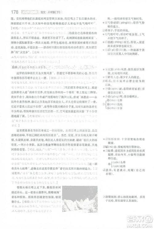 陕西师范大学出版总社2021初中教材完全解读八年级下册语文人教版参考答案