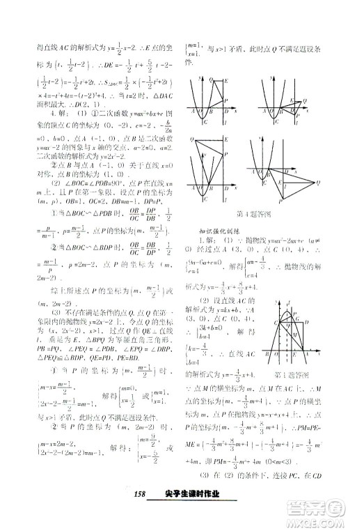 辽宁教育出版社2021尖子生课时作业九年级数学下册人教版答案