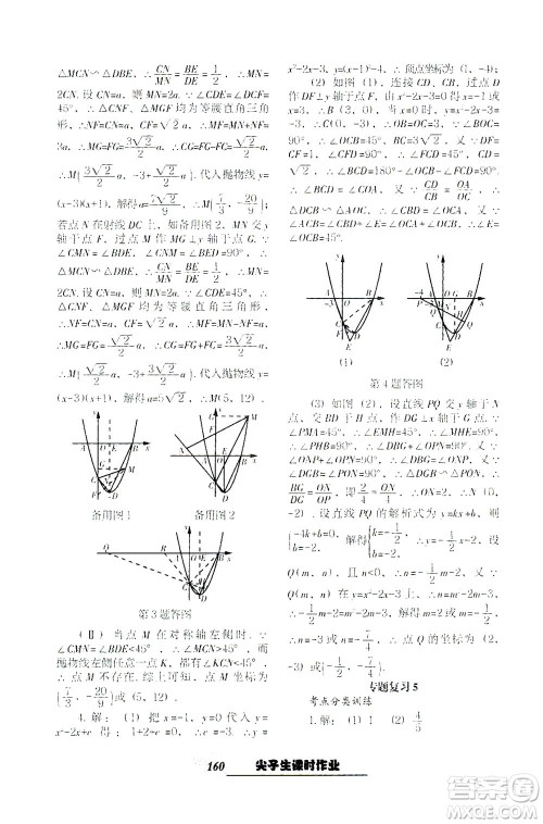 辽宁教育出版社2021尖子生课时作业九年级数学下册人教版答案