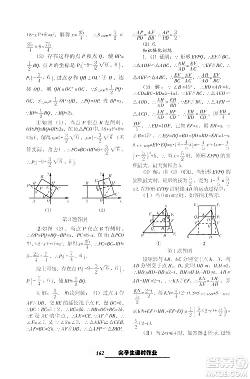 辽宁教育出版社2021尖子生课时作业九年级数学下册人教版答案