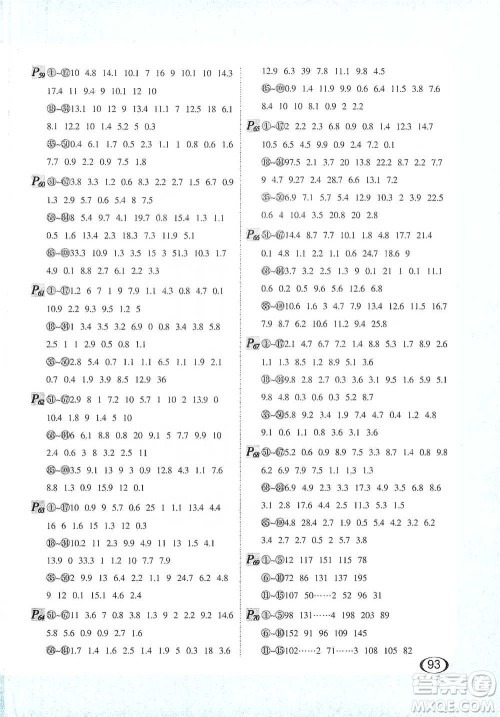 河北教育出版社2021每天100道口算题卡计时测评三年级下册通用版参考答案 河北教育出版社2021每天100道口算题卡计时测评三年级下册通用版参考答案