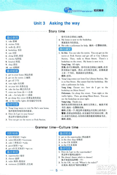 北方妇女儿童出版社2021金色课堂课时作业本五年级英语下册苏教版答案 北方妇女儿童出版社2021金色课堂课时作业本五年级英语下册苏教版答案