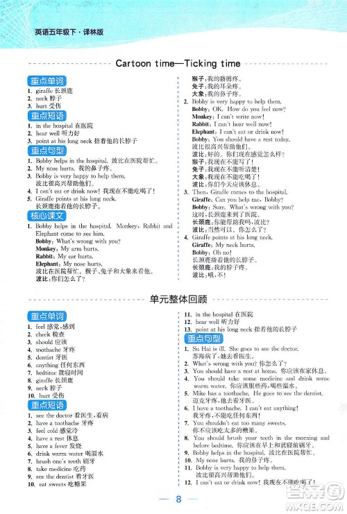 北方妇女儿童出版社2021金色课堂课时作业本五年级英语下册苏教版答案 北方妇女儿童出版社2021金色课堂课时作业本五年级英语下册苏教版答案