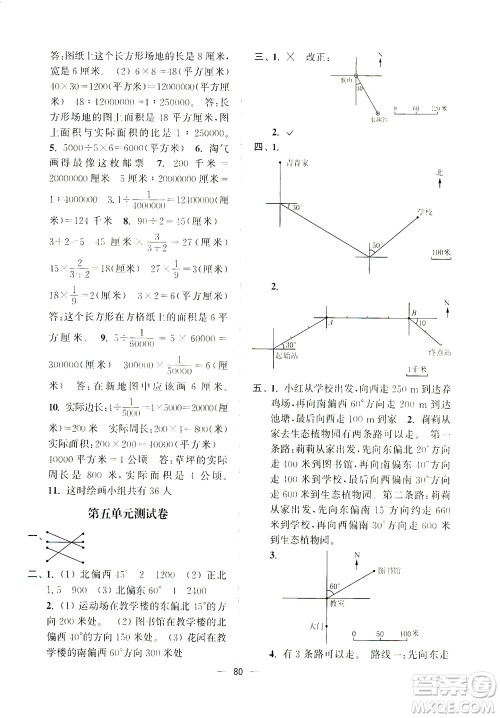 江苏凤凰美术出版社2021课时金练数学六年级下江苏版答案