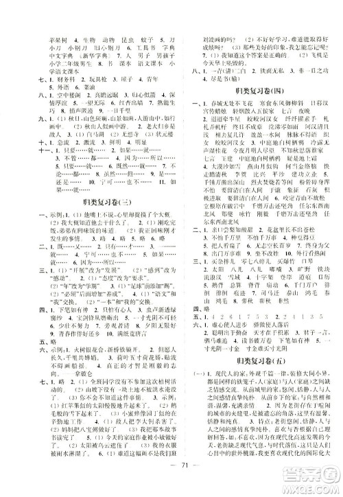 江苏凤凰美术出版社2021课时金练语文六年级下江苏版答案
