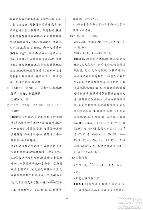 山东友谊出版社2021决胜中考中考总复习全真模拟试卷九年级化学下册答案