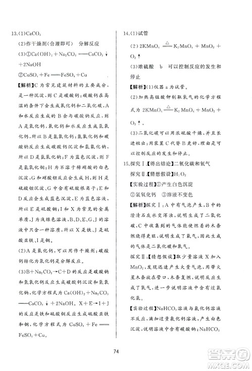 山东友谊出版社2021决胜中考中考总复习全真模拟试卷九年级化学下册答案 山东友谊出版社2021决胜中考中考总复习全真模拟试卷九年级化学下册答案