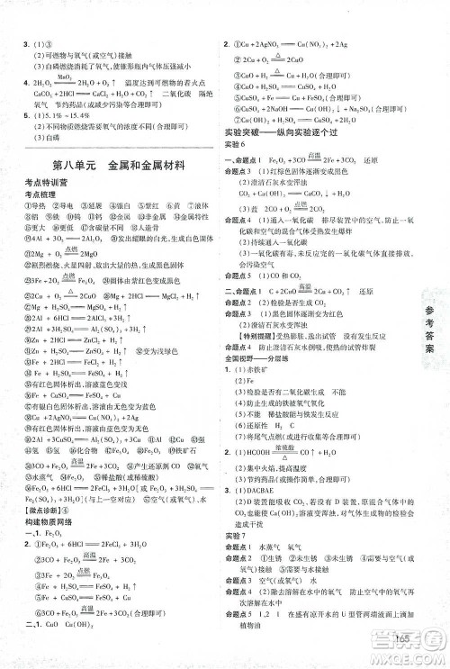 新疆青少年出版社2021万唯中考试题研究化学江西专版通用版参考答案 新疆青少年出版社2021万唯中考试题研究化学江西专版通用版参考答案