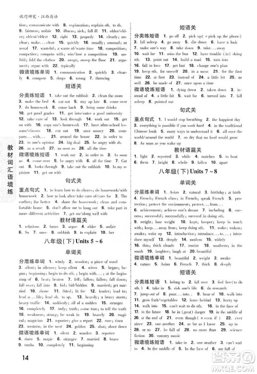 新疆青少年出版社2021万唯中考试题研究英语江西专版通用版参考答案 新疆青少年出版社2021万唯中考试题研究英语江西专版通用版参考答案