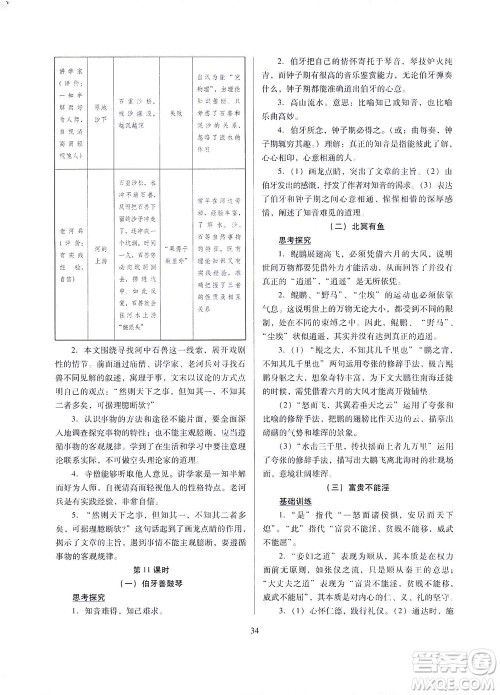 山西教育出版社2021山西省中考指导语文人教版答案 山西教育出版社2021山西省中考指导语文人教版答案