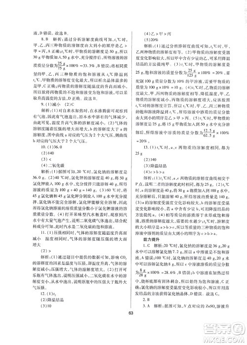 山西教育出版社2021山西省中考指导化学人教版答案 山西教育出版社2021山西省中考指导化学人教版答案