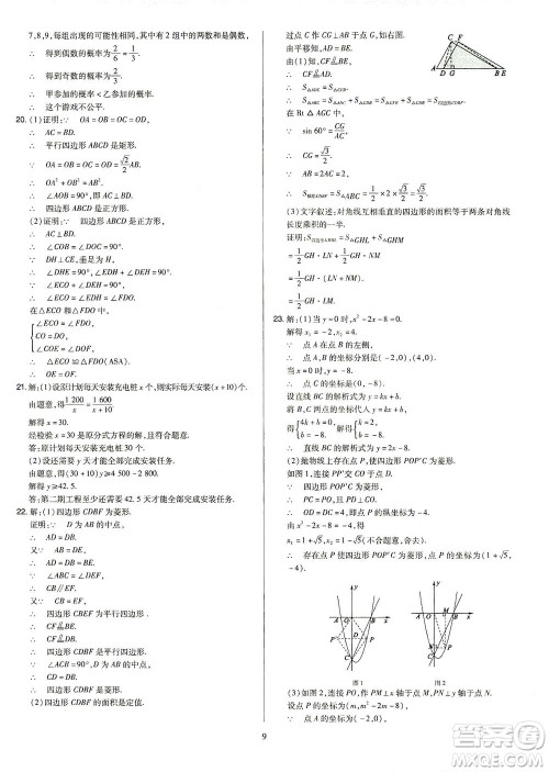 山西教育出版社2021金点名卷山西省中考训练卷数学人教版答案 山西教育出版社2021金点名卷山西省中考训练卷数学人教版答案