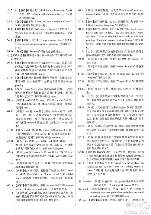 山西教育出版社2021金点名卷山西省中考训练卷英语人教版答案 山西教育出版社2021金点名卷山西省中考训练卷英语人教版答案