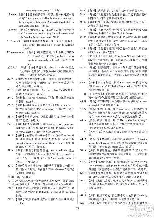 山西教育出版社2021金点名卷山西省中考训练卷英语人教版答案 山西教育出版社2021金点名卷山西省中考训练卷英语人教版答案