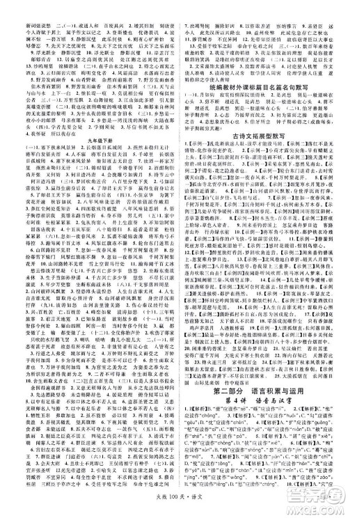 新世纪出版社2021火线100天中考滚动复习法语文青海专版答案