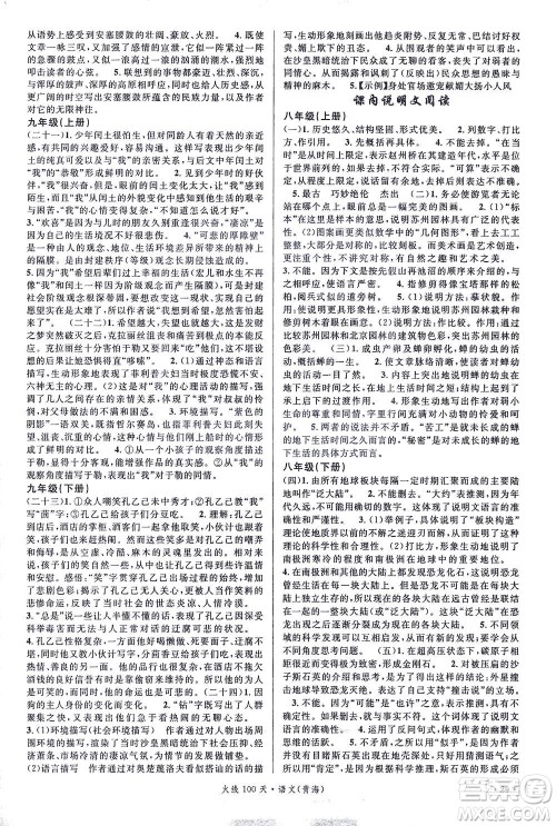 新世纪出版社2021火线100天中考滚动复习法语文青海专版答案 新世纪出版社2021火线100天中考滚动复习法语文青海专版答案