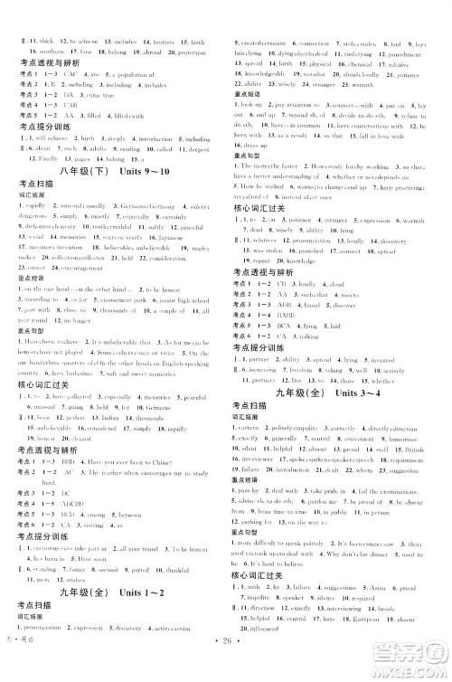 新世纪出版社2021火线100天中考滚动复习法英语青海专版答案 新世纪出版社2021火线100天中考滚动复习法英语青海专版答案