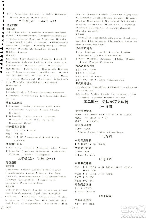 新世纪出版社2021火线100天中考滚动复习法英语青海专版答案 新世纪出版社2021火线100天中考滚动复习法英语青海专版答案