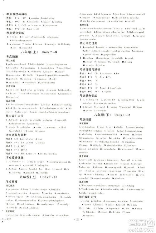 新世纪出版社2021火线100天中考滚动复习法英语青海专版答案 新世纪出版社2021火线100天中考滚动复习法英语青海专版答案