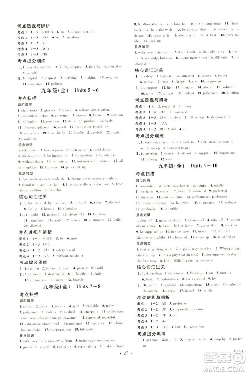 新世纪出版社2021火线100天中考滚动复习法英语青海专版答案 新世纪出版社2021火线100天中考滚动复习法英语青海专版答案