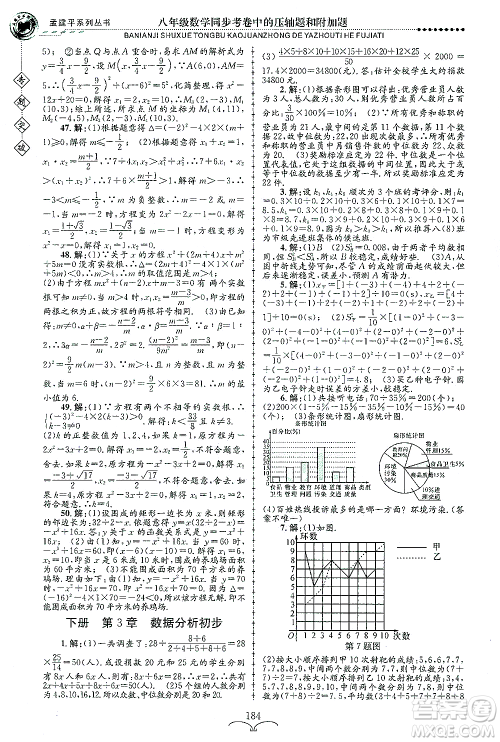 浙江工商大学出版社2021专题突破同步考卷中的压轴题和附加题八年级数学答案