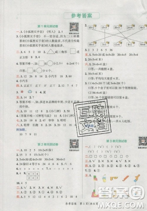 陕西师范大学出版总社有限公司2021小学学霸单元期末标准卷数学二年级下RJ人教版答案 陕西师范大学出版总社有限公司2021小学学霸单元期末标准卷数学二年级下RJ人教版答案