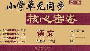 云南大学出版社2021小学单元同步核心密卷语文六年级下册人教版答案