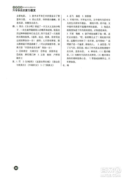 云南美术出版社2021小学毕业升学系统总复习语文答案 云南美术出版社2021小学毕业升学系统总复习语文答案