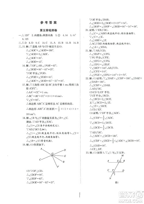 河北教育出版社2021省考标准卷七年级数学下册人教版答案