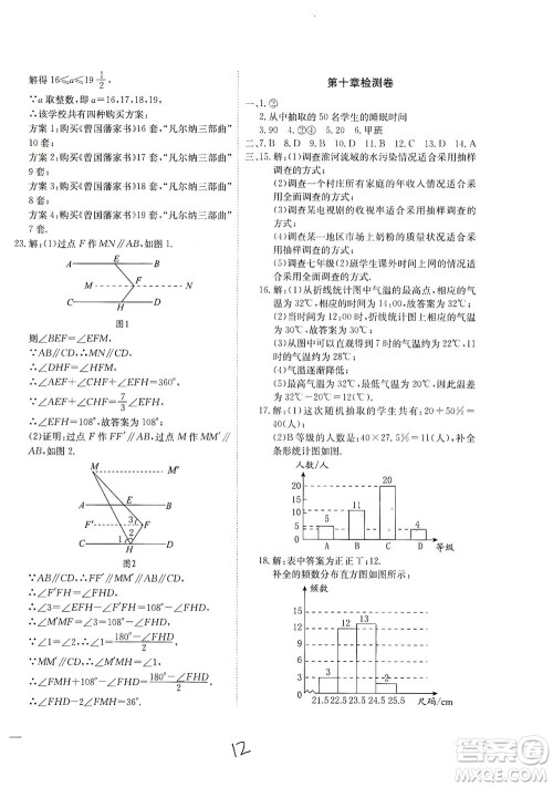 河北教育出版社2021省考标准卷七年级数学下册人教版答案