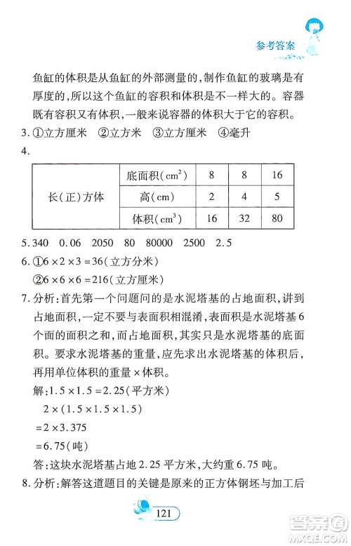 二十一世纪出版社2021数学新思维五年级下册答案