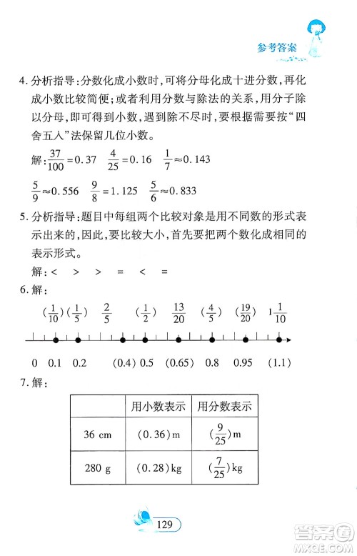 二十一世纪出版社2021数学新思维五年级下册答案