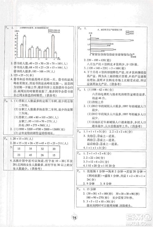 延边大学出版社2021计算小能手应用题卡四年级下册人教版参考答案
