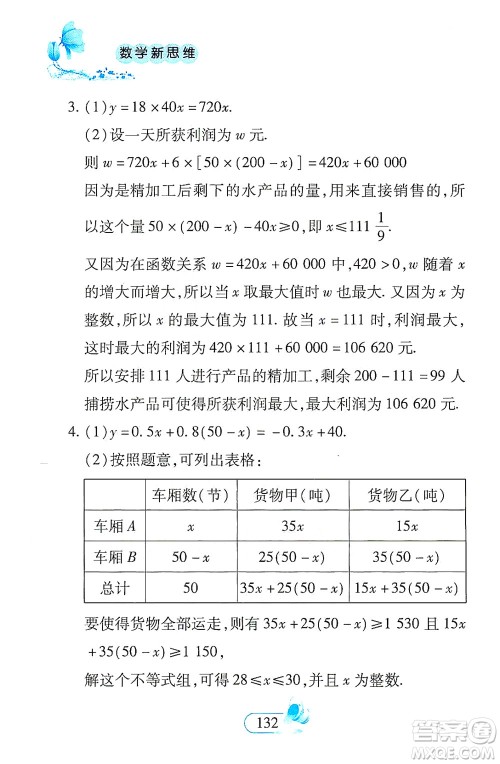 二十一世纪出版社2021数学新思维八年级下册答案