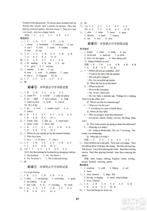 长春出版社2021小学毕业升学考前突破英语答案 长春出版社2021小学毕业升学考前突破英语答案