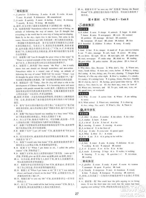 天津科学技术出版社2021初中新学案优化与提高英语中考总复习参考答案