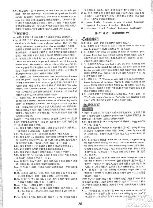 天津科学技术出版社2021初中新学案优化与提高英语中考总复习参考答案