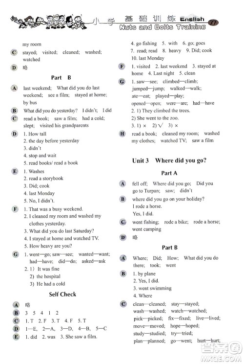 山东教育出版社2021小学基础训练六年级英语下册(三年级起点)人教版答案 山东教育出版社2021小学基础训练六年级英语下册(三年级起点)人教版答案