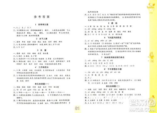 江苏凤凰教育出版社2021练习与测试四年级语文下册人教版答案 江苏凤凰教育出版社2021练习与测试四年级语文下册人教版答案